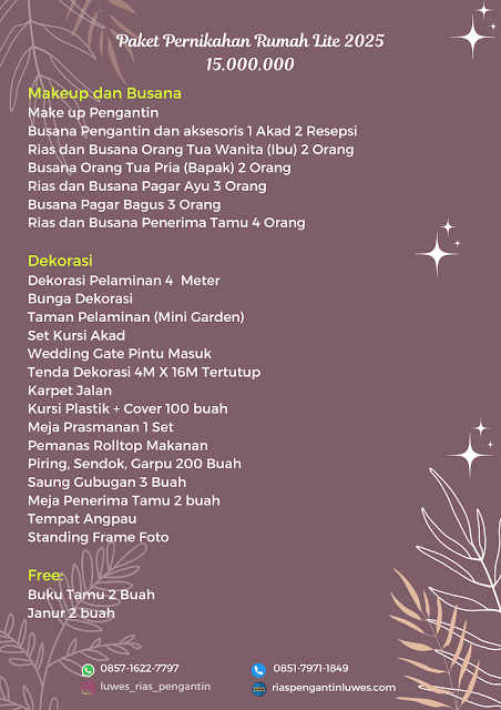 Paket pernikahan rumah murah di Bekasi tanpa catering